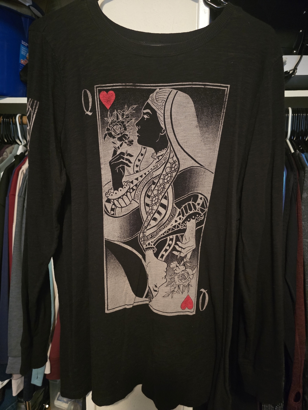 Torrid Black Queen of Hearts Graphic Long-Sleeve Shirt